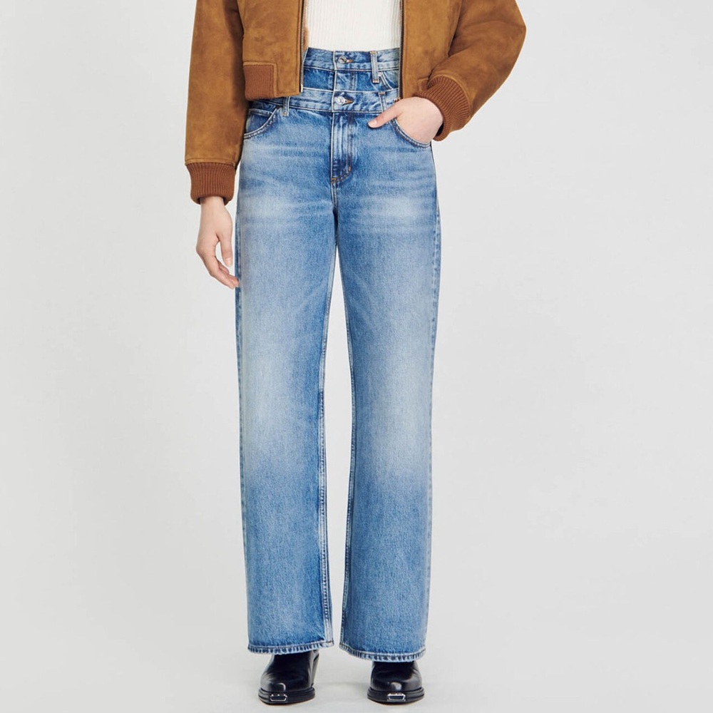 Sandro Paris DOUBLE-BELTED JEANS